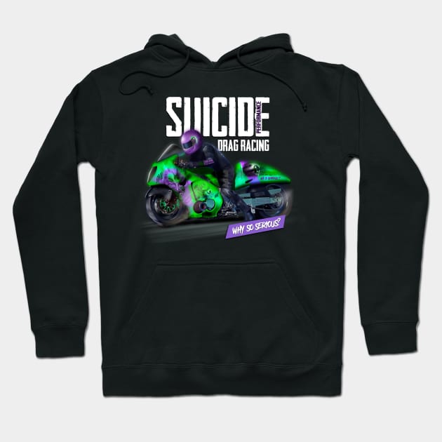 Motorcycle drag racing Hoodie by hardtbonez